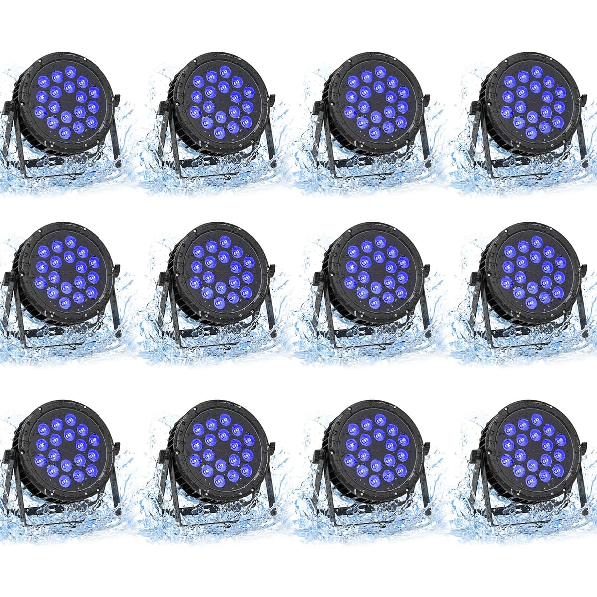HOLDLAMP Stage Lights Par RGBW 18x18W IP67 - Uplight exterior/interior, DMX y control remoto (paquete 12) Par lights-12