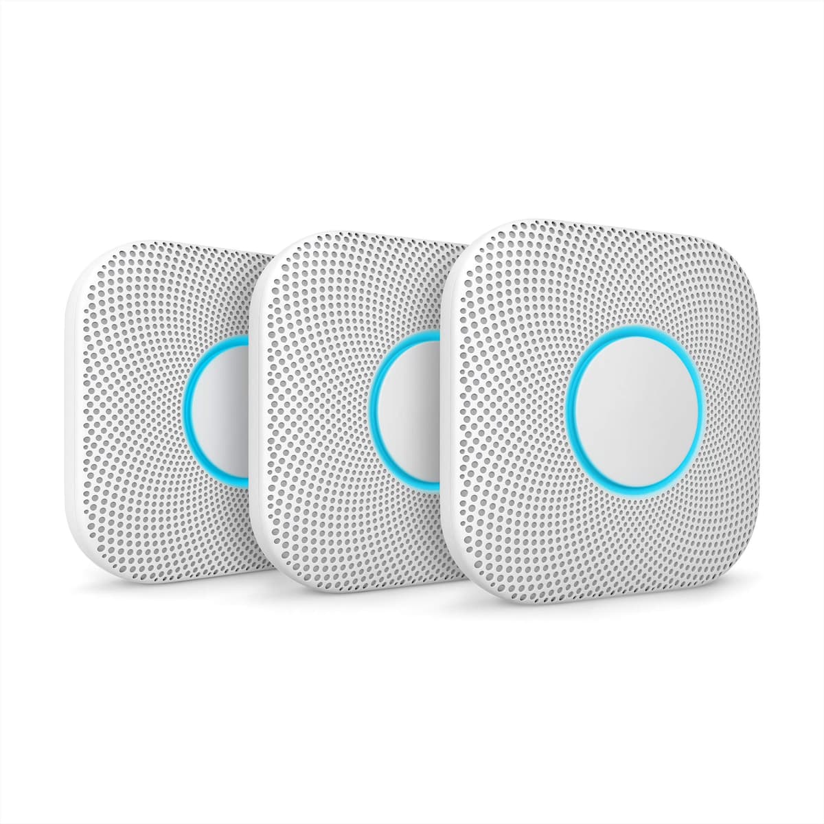 Google S3006WBUS Nest Protect, S3000BWES, 2.ª generación, a pilas, paquete de 3 detector de humo y monóxido de carbono, 3, blanco