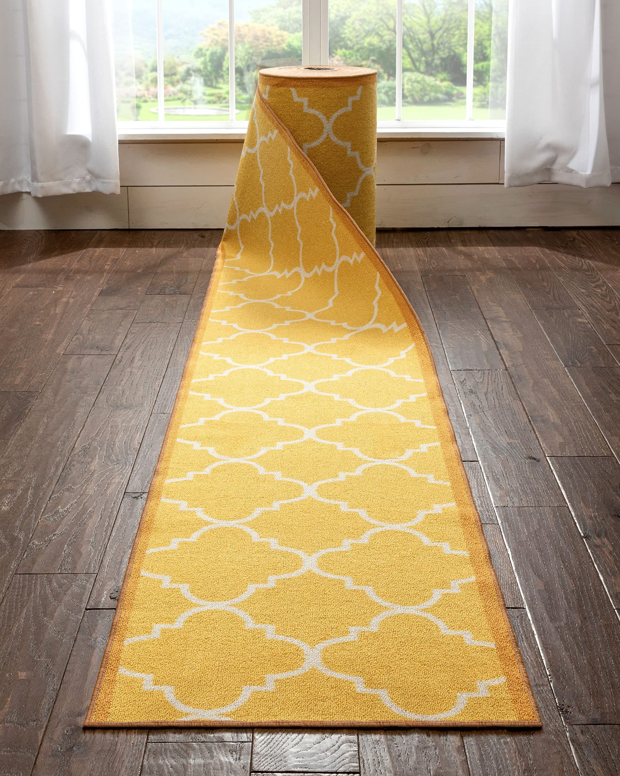 Well Woven Runner 31" Ancho - Brooklyn Trellis Gold IHS-6511R-31-60