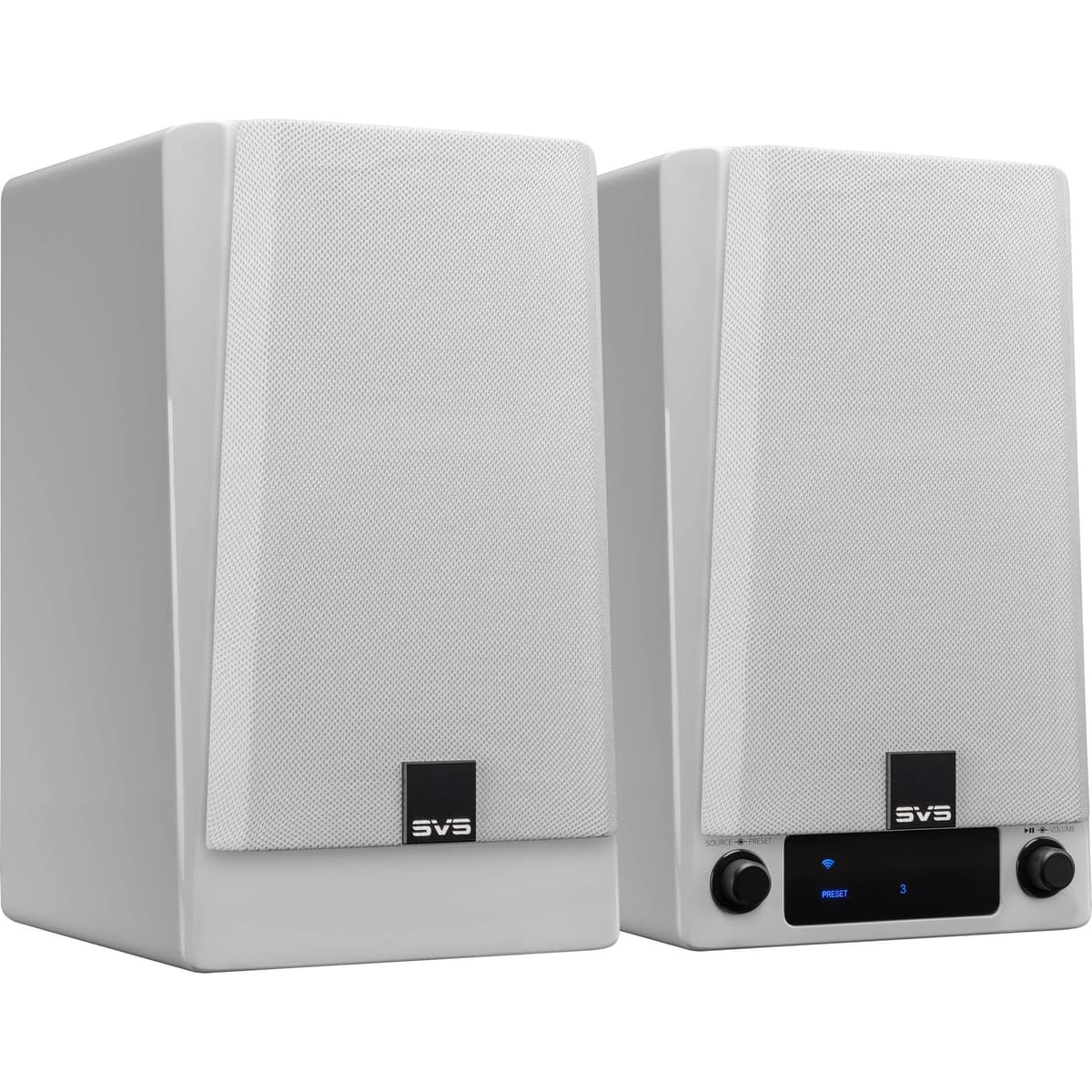 SVS Prime Wireless Pro - Par de parlantes activos con Chromecast y AirPlay 2 (Piano Gloss White) PWPROWHT