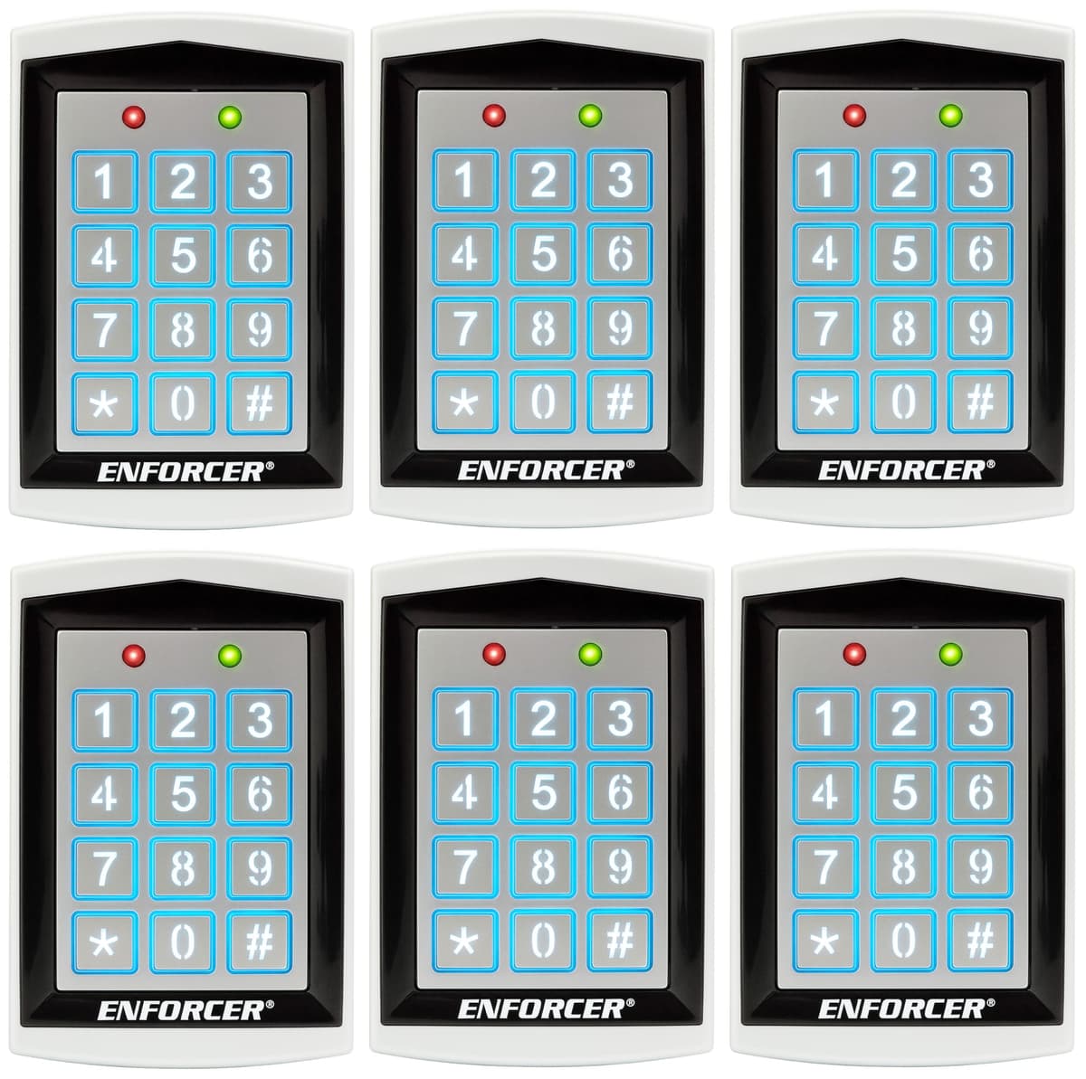 Seco-Larm SK-1323-SPQ Paquete de 6 Lector de Tarjetas de Proximidad Enforcer Independiente y Teclado, Sistema de Control de Acceso, Capacidad 1000 Usuarios, Salida de 26 bits, Teclas Retroiluminadas, IP66, Salida de Relé Ajustable, 12-24V DC