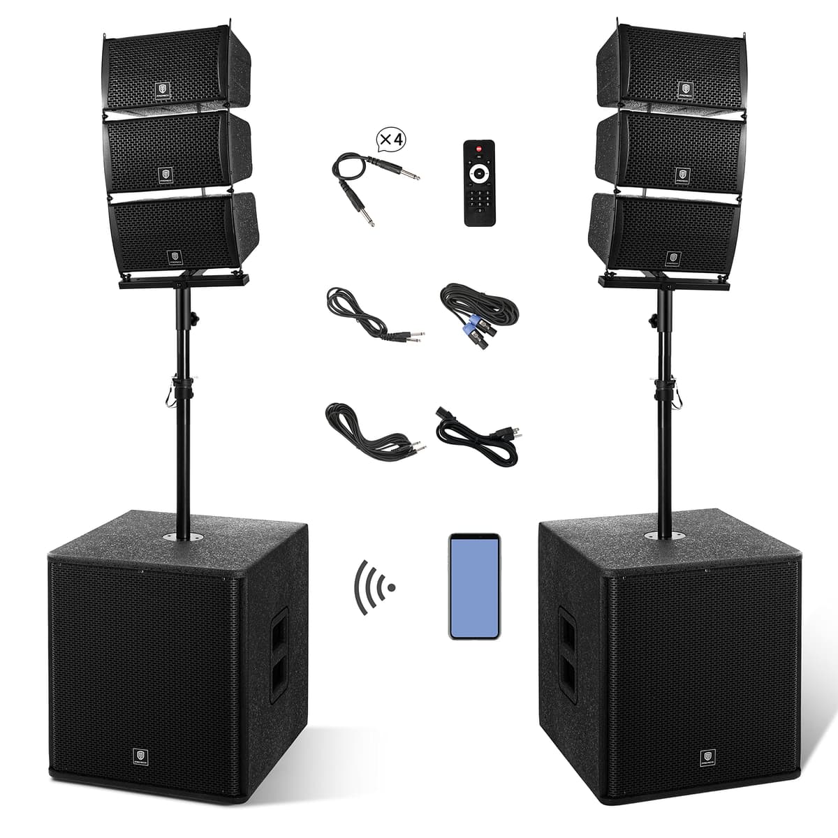 PRORECK CLUB 8000 Sistema PA activo 8000W con 6 arrays y 2 subwoofers 18"