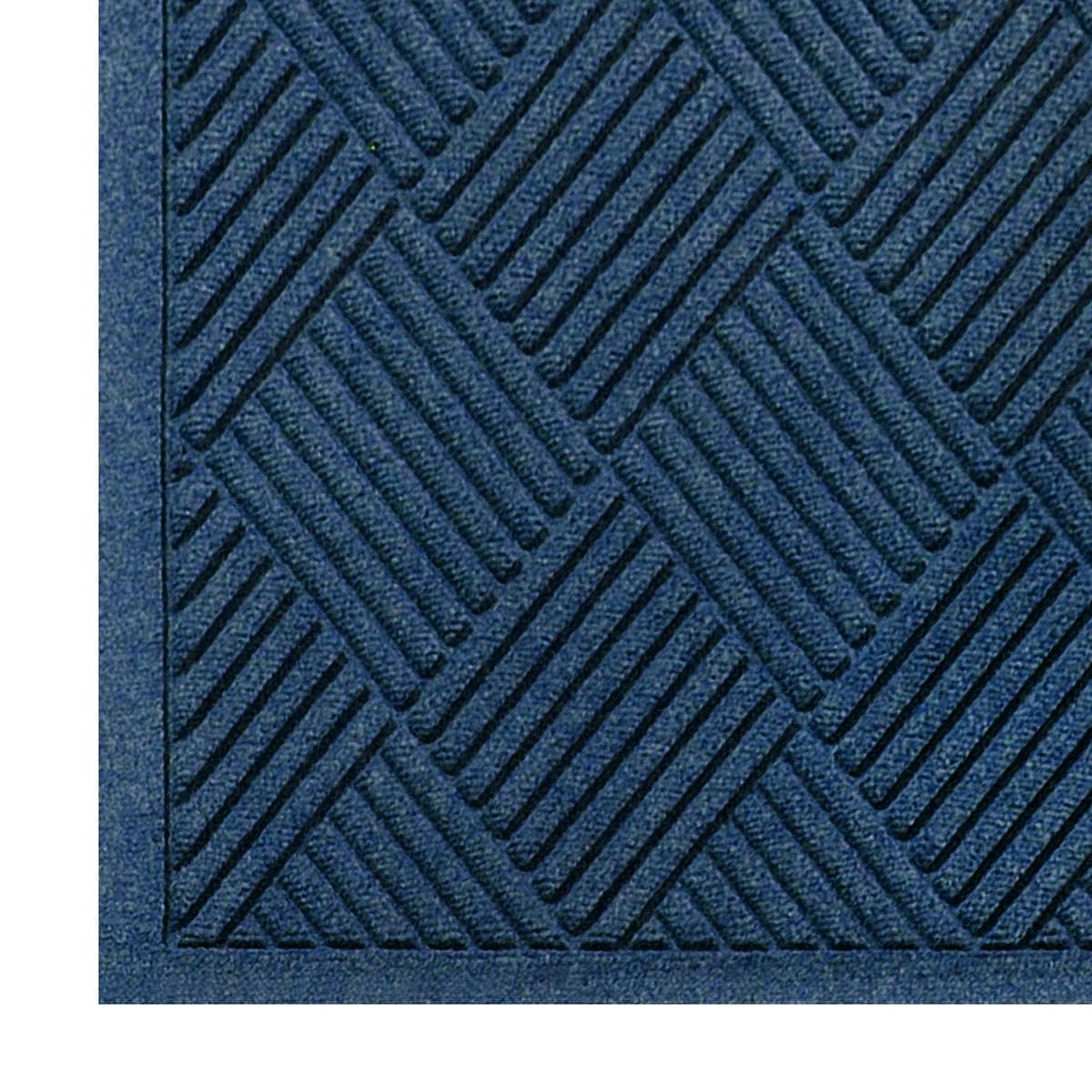 M+A Matting WaterHog Diamond | Tapete de entrada comercial con borde textil, Interior/Exterior (Navy, 6' x 6') 22161066