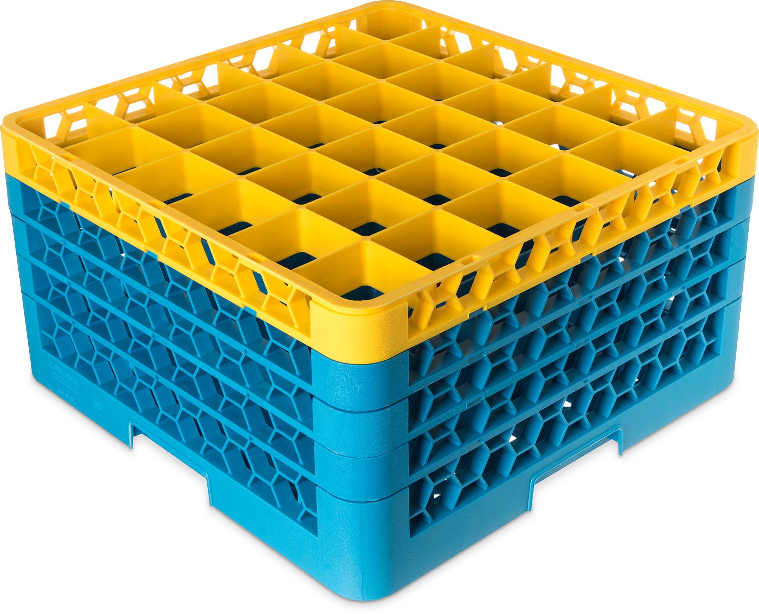 Carlisle FoodService Products CFS RG36-4C411 Rack para copas 36 compartimentos - Amarillo/Azul (set de 2)
