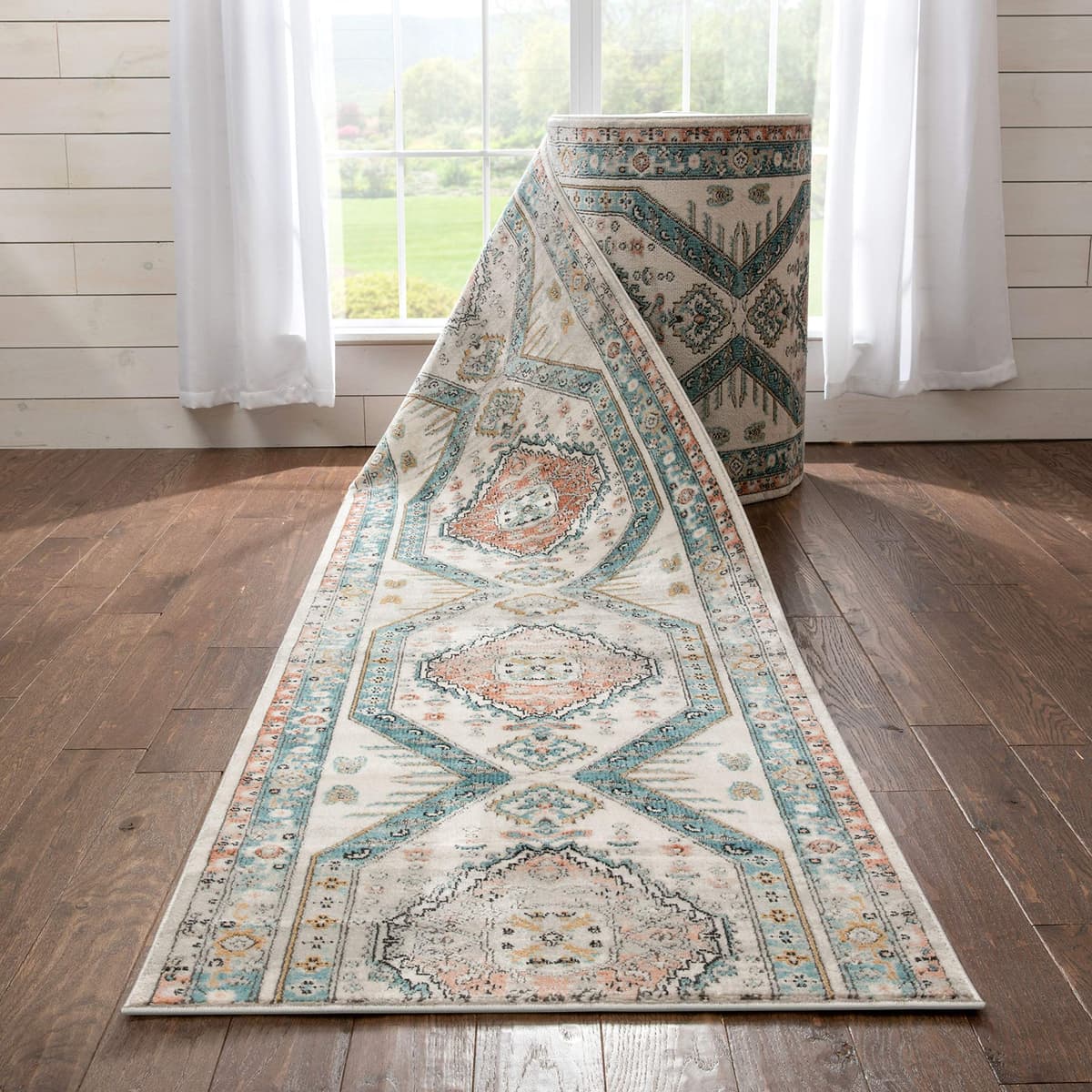 Well Woven Runner a Medida Jolena Azul y Marfil 27" x 60' (27" x 60' Runner) IHS-P-IND-46-R-60