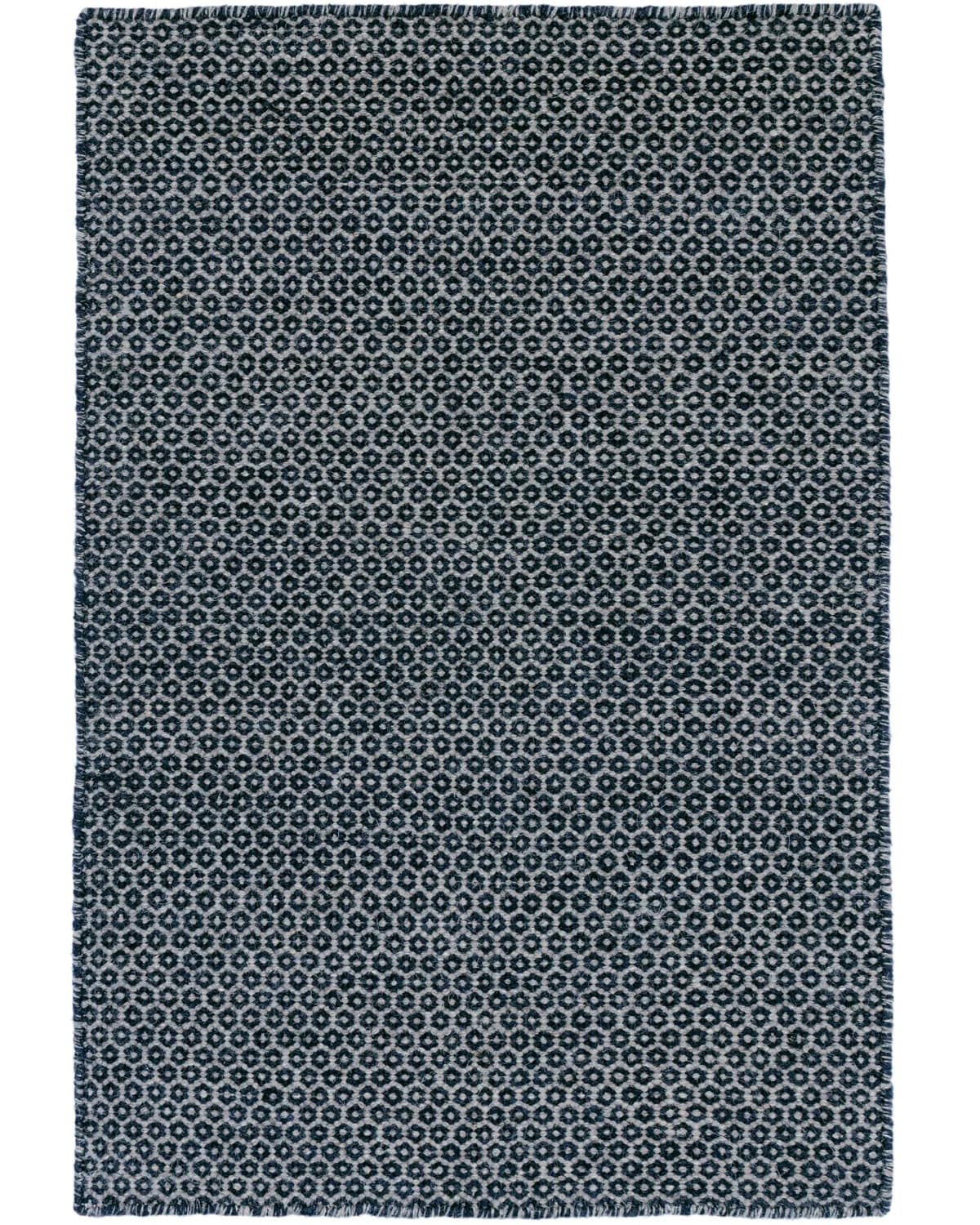 Dash and Albert Honeycomb Wool Rug 5' x 8' Indigo & Grey tejido a mano DA788-58