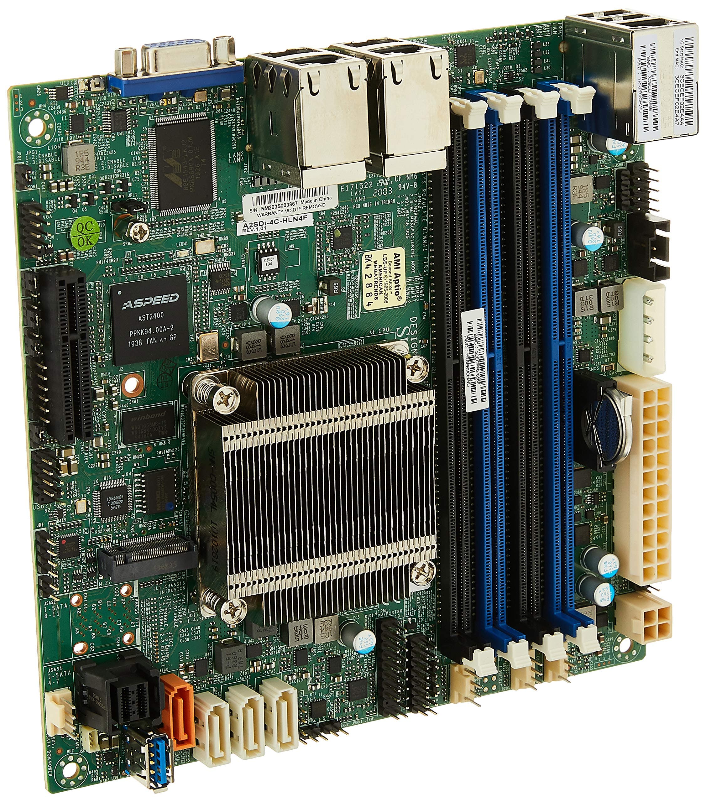 Supermicro A2SDi-4C-HLN4F - Placa base - Mini ITX - Intel Atom C3558 A2SDI-4C-HLN4F-O