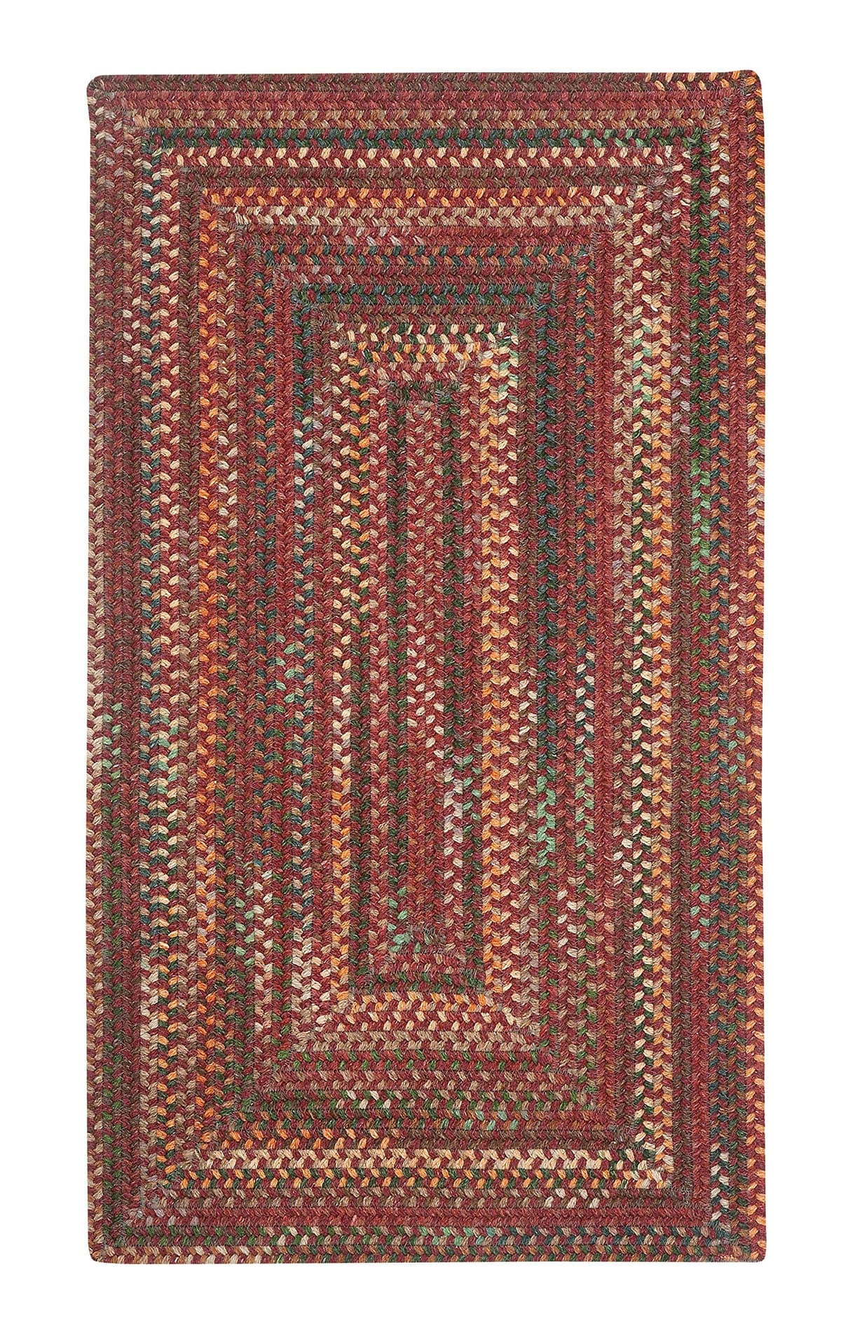 Capel American Heritage Rojo 7' 0" X 7' 0" Alfombra Trenzada Rectángulo Concéntrico 0555QS07000700525