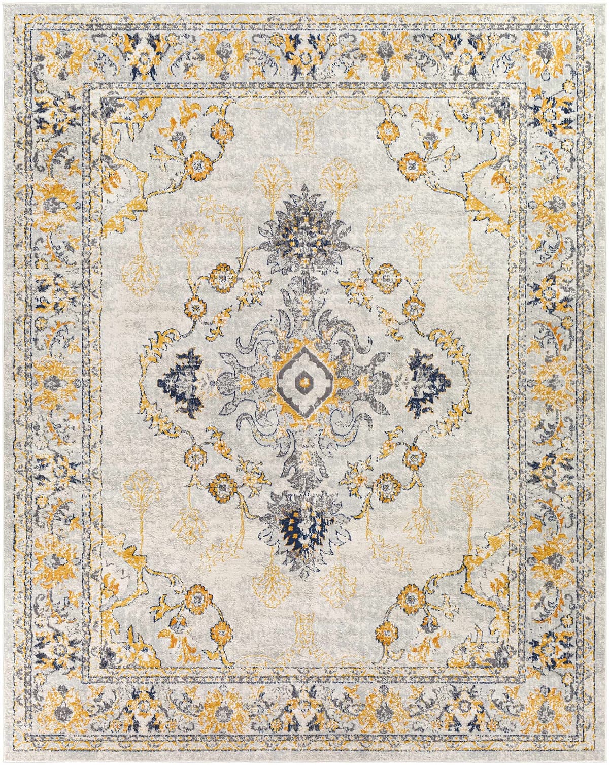 BoutiqueRugs Mistley Alfombra Tradicional - Durazno, Gris Claro, Gris - 8'11" x 12'4" MISTL-9123