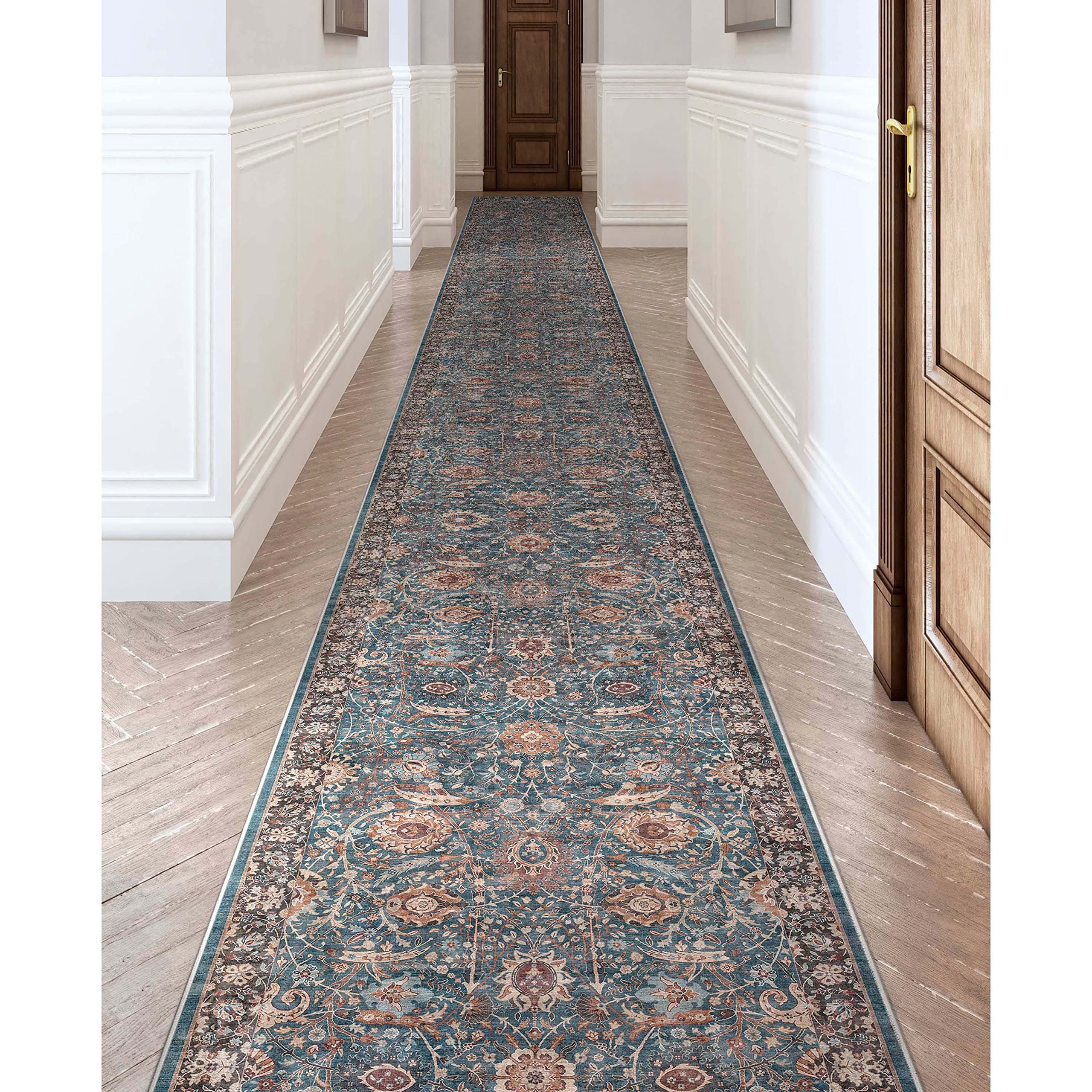 Well Woven Liana Runner personalizado 27" x 37' Teal W-AS-01B-R-37