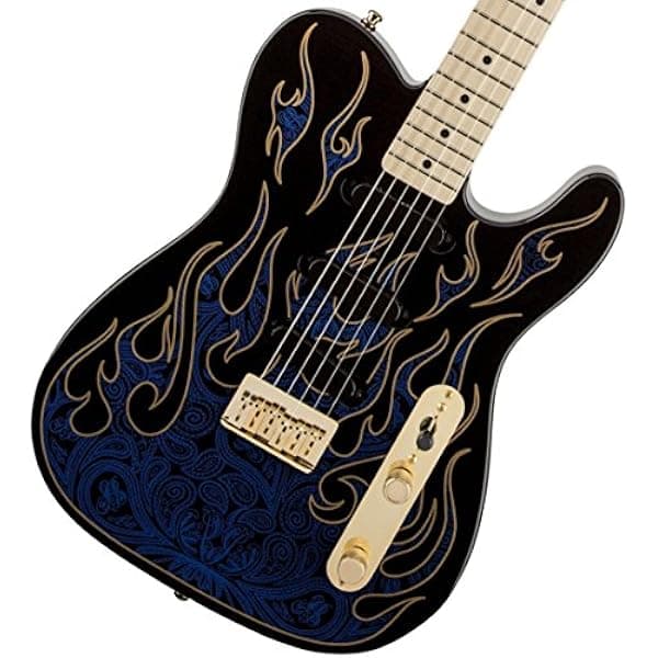 Fender James Burton Telecaster, diapasón de arce - Llamas de cachemira azul 108602888