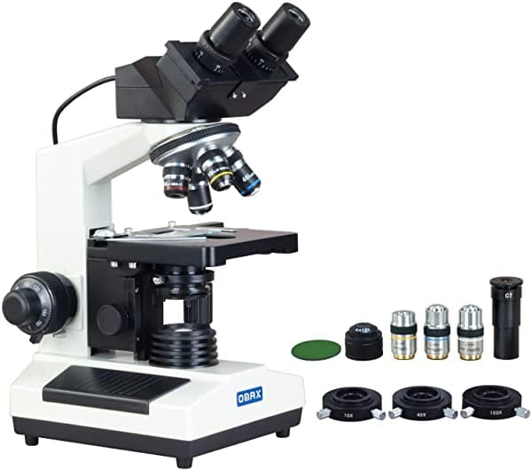 OMAX 40X-2000X microscopio compuesto binocular digital de contraste de fase, con USB de 3.0 MP integrado y kit de contraste de fase intercambiable MD827S30-PHD