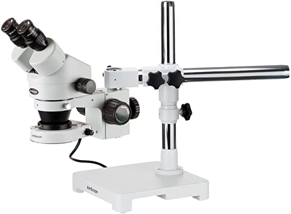 Amscope Sm-3Bz-80S Microscopio Estéreo Binocular Wf10X Magnificado 3.5X A 90X Poder De Objetivo 0.7X A 4.5X Lentes Barlow 0.5X Y 2.0X Fuente De Luz Led Estilo Anillo Con Foco De 80 Soporte De Un Brazo 110 V.
