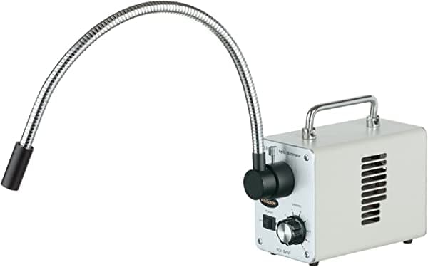 AmScope LED-50WS Iluminador de Microscopio de Fibra Óptica LED de 50W con Cuello de Cisne Simple