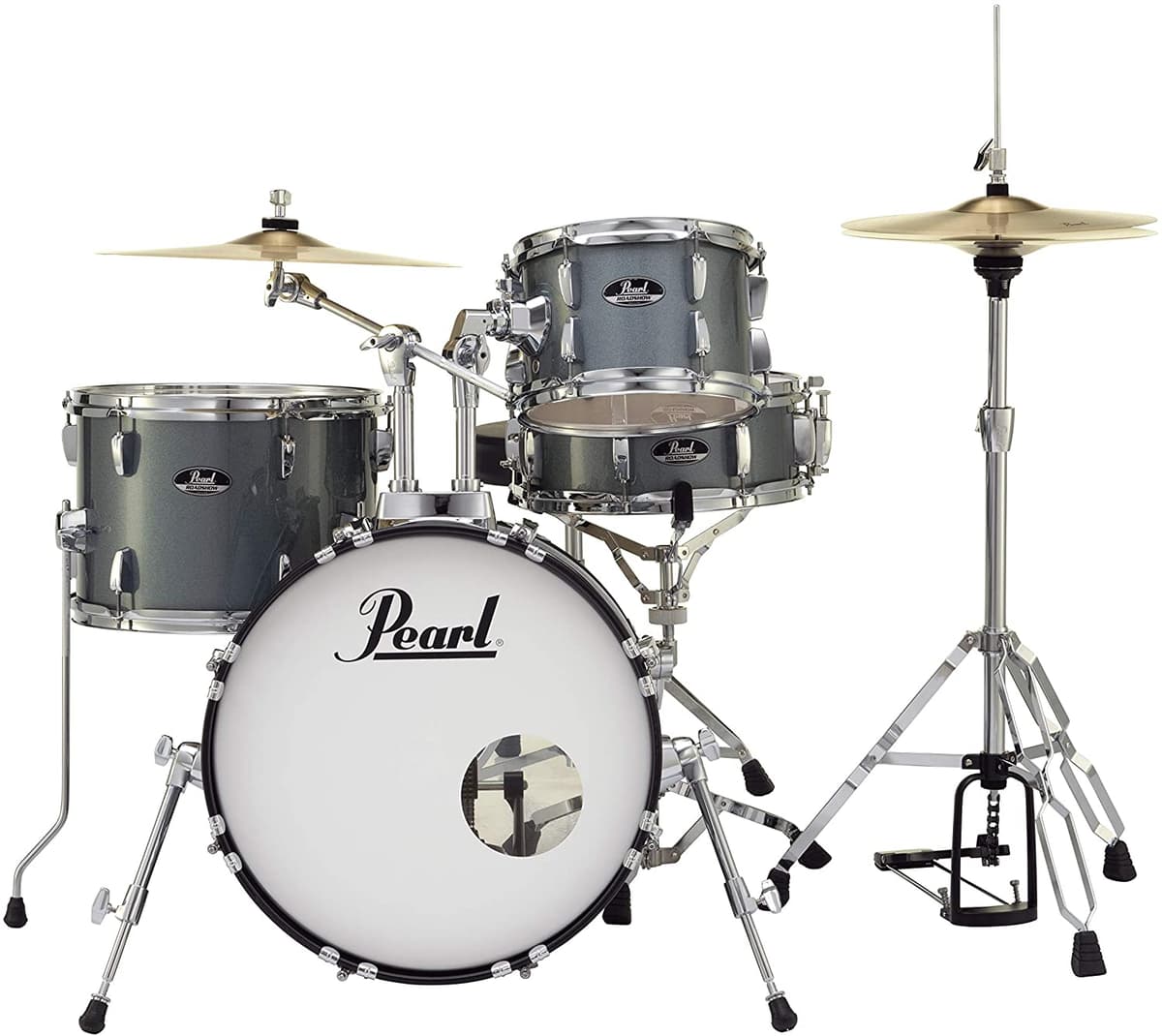 Pearl Rs584Cc706 Roadshow De 4 Piezas De Tambores Charcoal Metallic