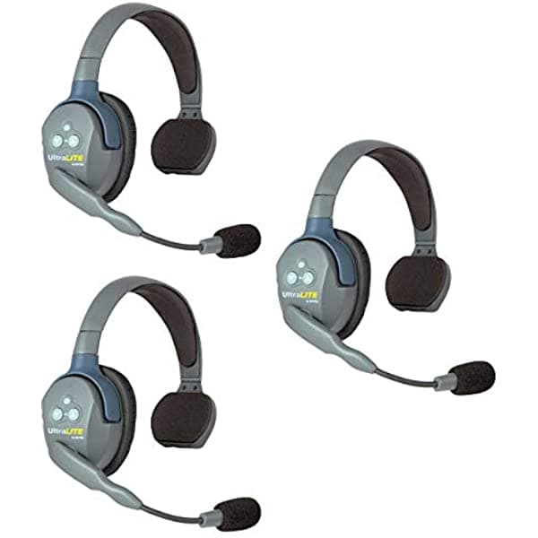 Eartec Ul3S Ultralite Comunicación De Auriculares Inalámbricos Dúplex Completo Para 3 Usuarios - 3 Auriculares De Una Sola Oreja
