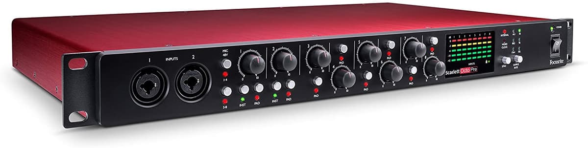 8 Canales De Pre Ampliación De Micrófono Focusrite Scarlett Con Compresión Analógica 8 Entradas / 8 Salidas AMS-SCARLETT-OCTOPRE