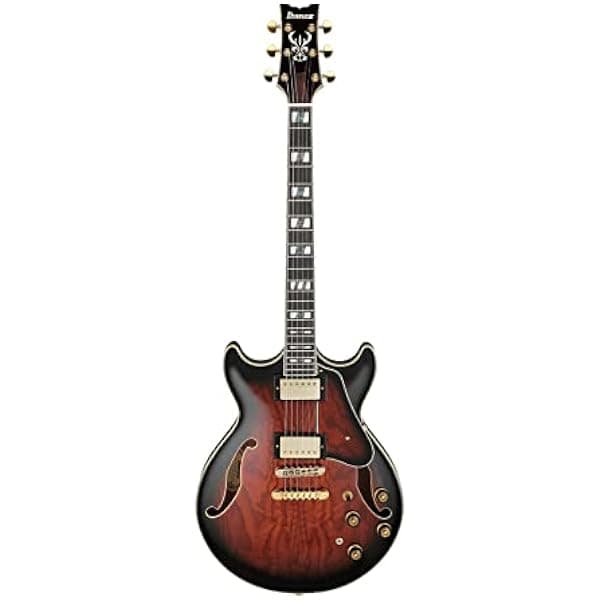 Ibanez AM Artstar - Guitarra Eléctrica de 6 Cuerdas (Para Diestros, Marrón Oscuro Sunburst) con Estuche Rígido AM153QADBS