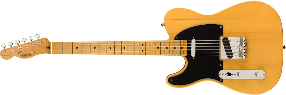 Fender Squier Classic Vibe 50s Telecaster Guitarra Eléctrica, con Garantía de 2 Años, Color Butterscotch Blonde, Diapasón de Arce, para Zurdos 374035550