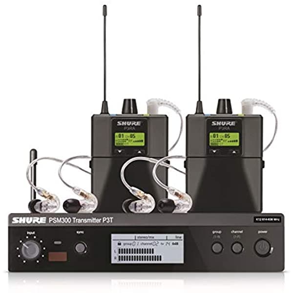 Shure Psm300 P3Tra215Twp Pro Sistema De Monitor Personal Inalámbrico Intrauditivo Con Auriculares Se215-Cl - Paquete Doble P3TRA215TWP-G20