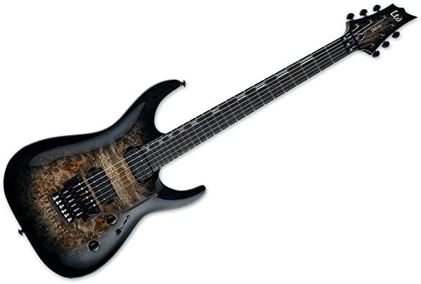 Esp Guitarras 6 Cuerdas Guitarra Eléctrica Negro Explosión Natural Derecha (Lh1001Frbpblknb)
