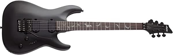 Schecter Damien 6 Fr Guitarra Diapasón De Palisandro Rosa Floyd Negro Satinado 2471
