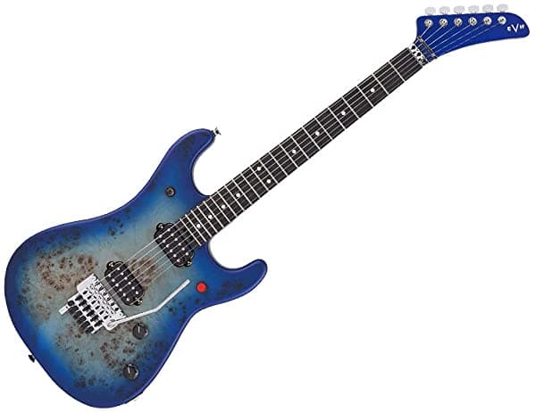 EVH 5150 Serie Deluxe Poplar Burl Guitarra Eléctrica Diapasón de Ébano Aqua Burst 5150DLXEBFBPOPAQBST