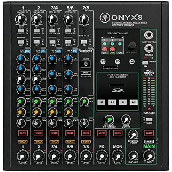 Mackie Onyx8 - Mezclador analógico de 8 canales con USB multipista