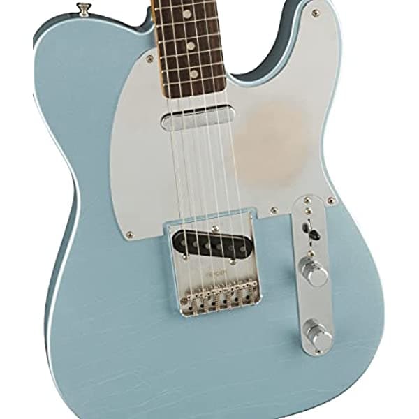 FMIC Guitarra Eléctrica de Cuerpo Sólido de 6 Cuerdas para Diestros Azul Hielo Metálico (0140310783)