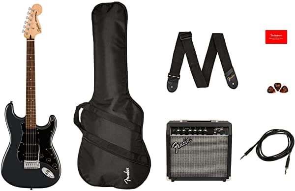 Fender Squier Affinity Series Stratocaster Packs - Guitarra Eléctrica Carbón Escarcha Metálica Diapasón De Laurel 372821069