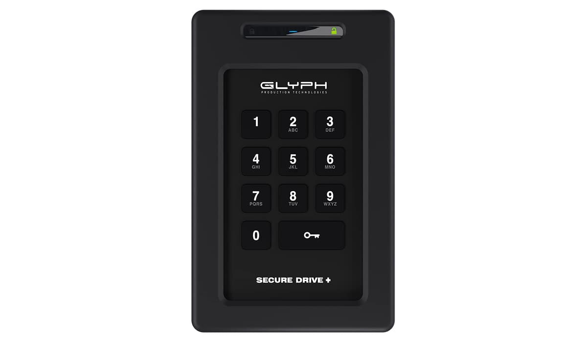 Glyph Production Technologies Secure Drive+ SDPLSSD4000KP SSD Externo 4TB con teclado, cifrado, portátil