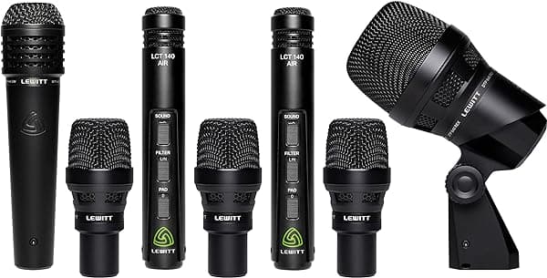 Lewitt BEATKITPRO - Paquete de micrófono de tambor para Kick, Snare, Toms y sobrecargas combinadas