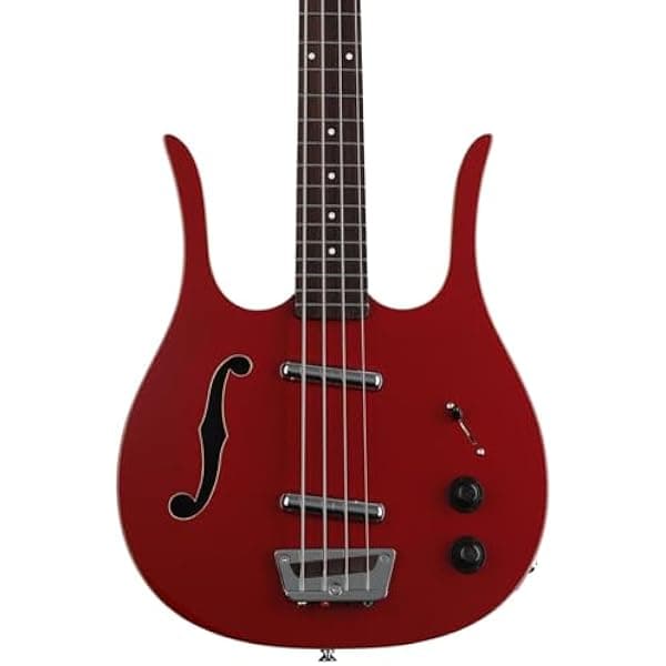 Danelectro Red Hot Longhorn DL58RD Bajo Eléctrico Cuerpo Semihueco - Rojo