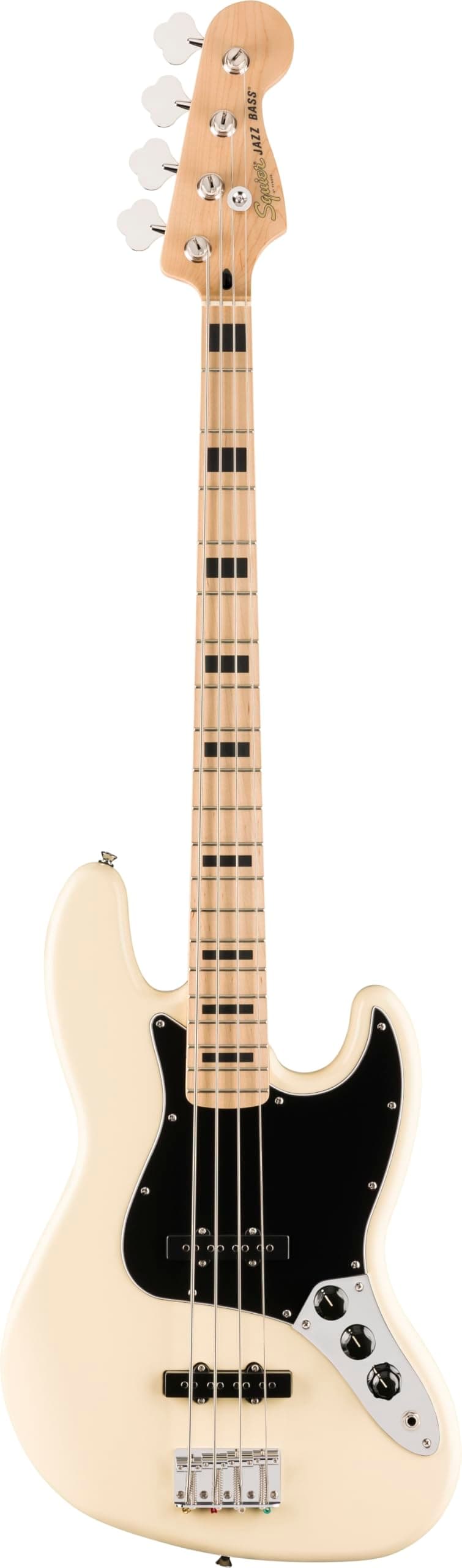 Fender Affinity Series Jazz Bass Activo, Diapasón de Arce, Golpeador Negro, Olympic White 378703505