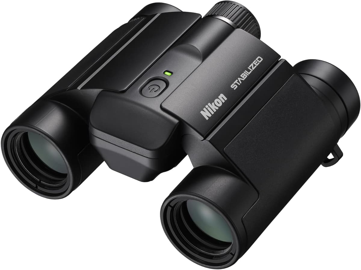 Nikon STABILIZED 16782 Binoculares 10x25 con estabilización óptica, vista clara sin borrosidad, reduce fatiga visual