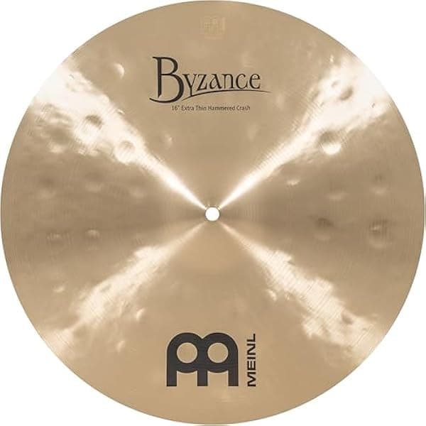 Meinl Cymbals Byzance 16" Traditional Extra Thin Hammered Crash - HECHO EN TURQUÍA - Martillado a Mano B20 Bronce, 2 AÑOS DE GARANTÍA B16ETHC