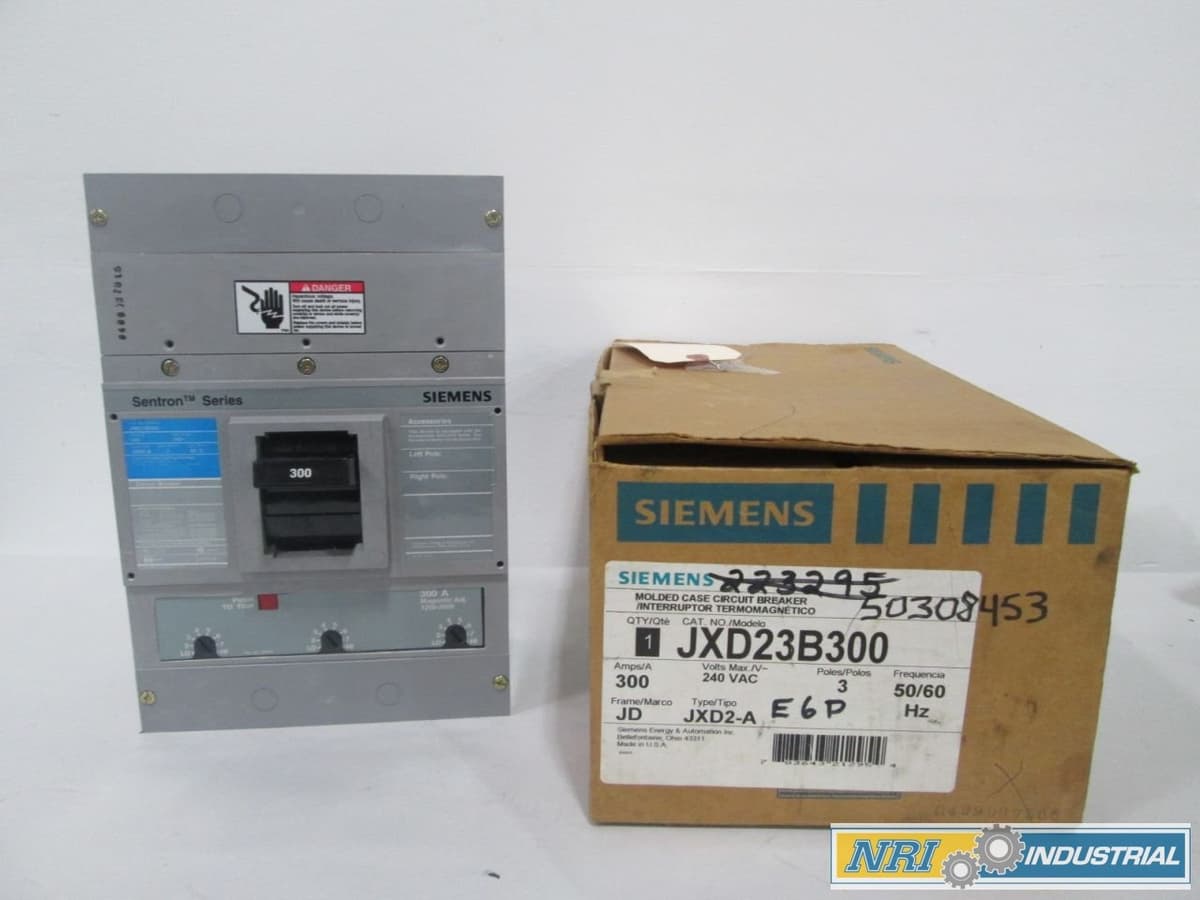 Siemens Sentron JXD23B300 Interruptor Termomagnético 3 Polos 300A 240V-AC Nuevo D287327 D287327-JXD23B300