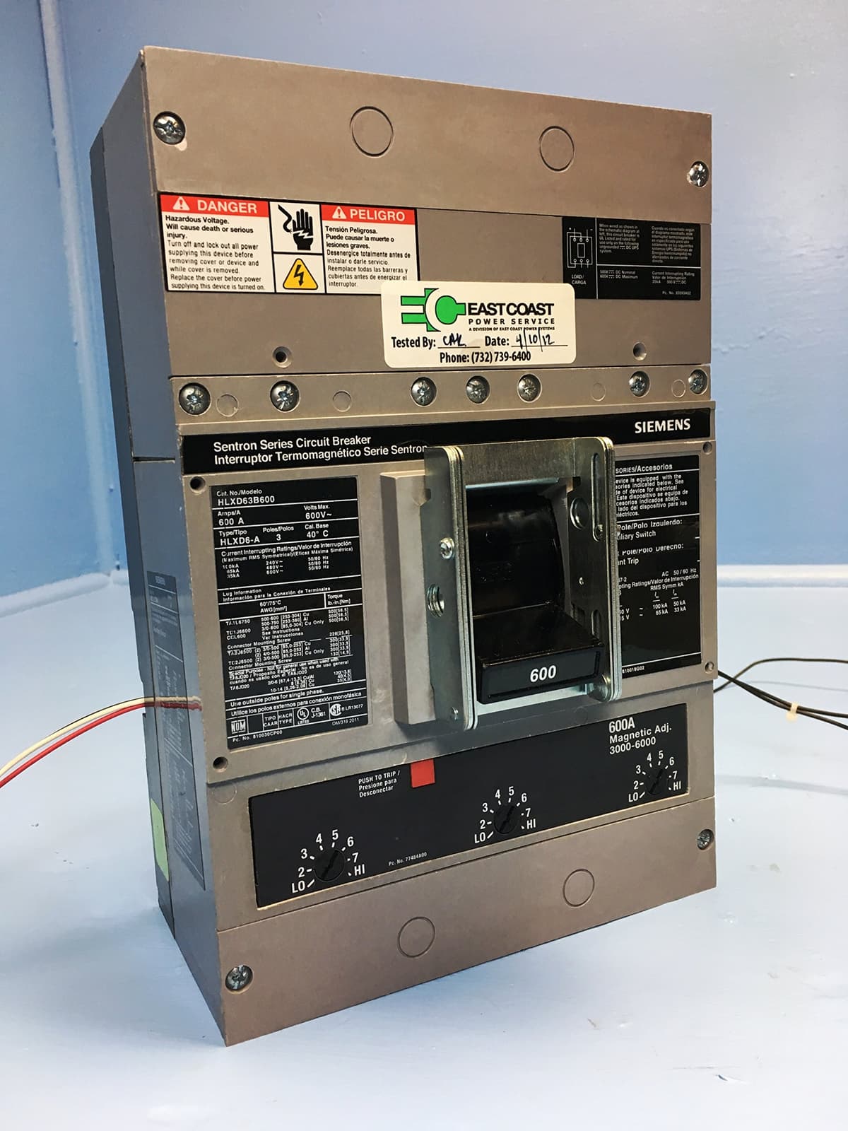 Siemens ITE HLXD63B600 - Interruptor automático re-certificado, 600A, 3 polos, disyuntor de caja moldeada, repuesto industrial ITE
