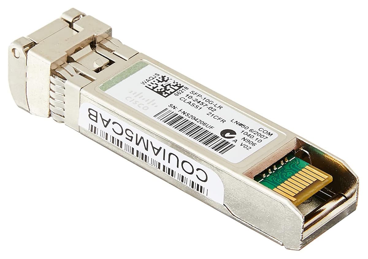 Cisco SFP-10G-LR SFP+ Transceiver Module, Módulo Transceptor 10GBASE-LR 1310nm, LC Dúplex, Alcance 10 km, Compatible con Switches y Routers Cisco