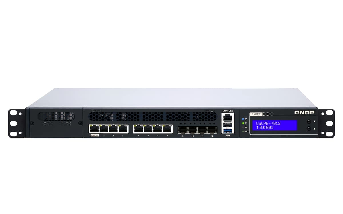 QNAP QuCPE-7012-D2146NT-32G-U Equipo de Virtualización de Red con Intel Xeon D, ideal para VNF empresarial y solución SD-WAN (sin discos)