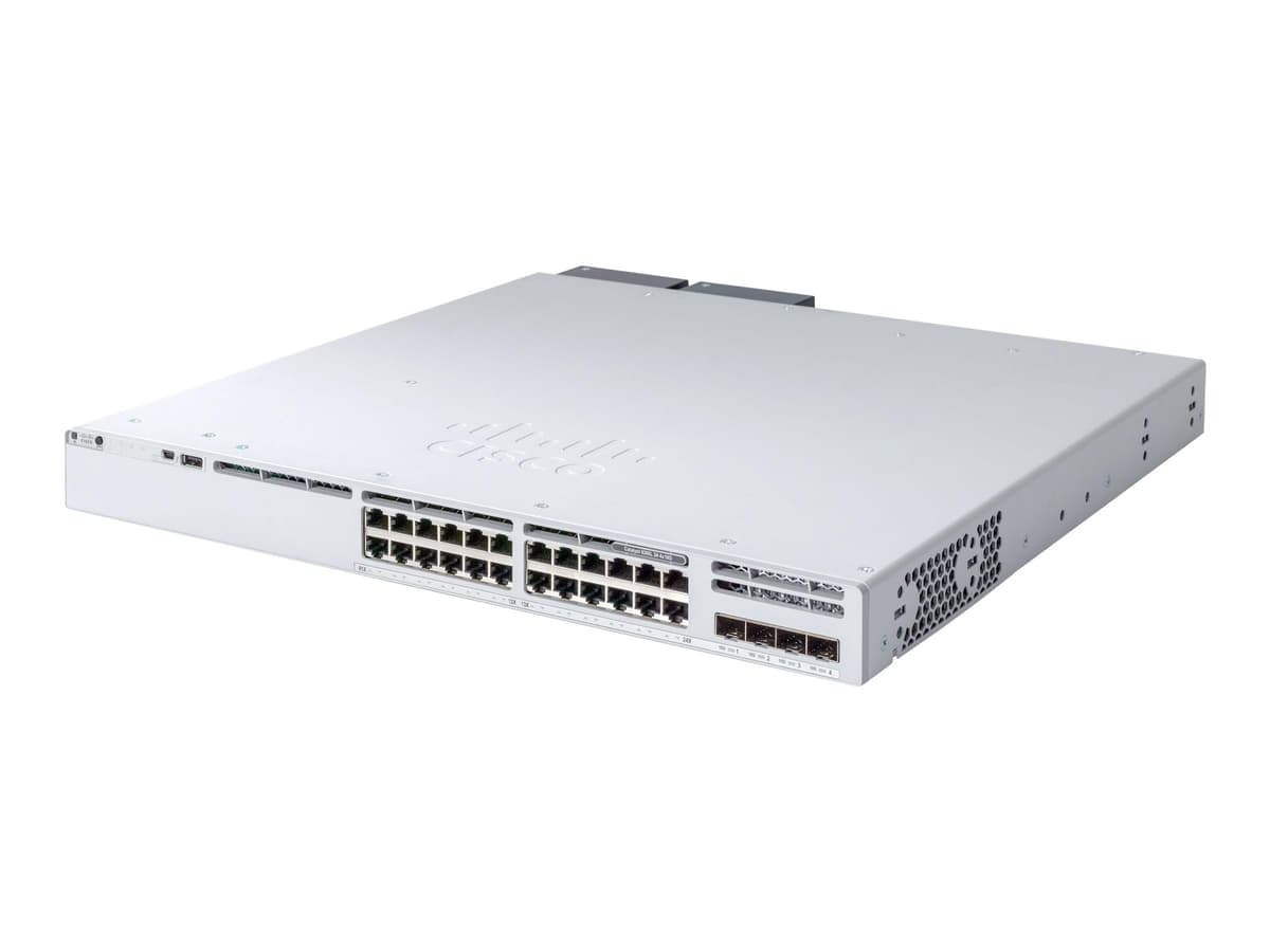 Cisco Catalyst C9300L-24T-4X-E Switch, 24 puertos Gigabit Ethernet, 4 SFP+ 10GbE, capa 3, apilable, empresarial, gestión avanzada, PartNumber C9300L-24T-4X-E