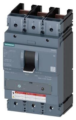 SIEMENS 3VA54 3VA5460-6EC31-0AA0 Interruptor Automático 3 Polos 600A 65kA FTAM, Negro