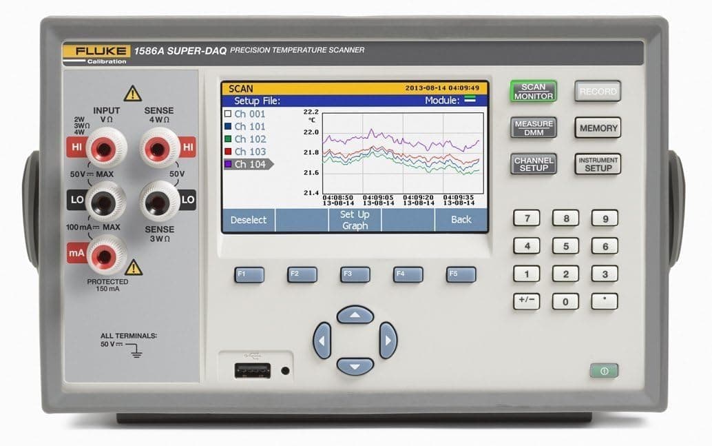 Fluke Calibration 1586A/1HC 120/C Super-DAQ, Módulo Hi-Cap 1, Registrador de datos de alta precisión, 120 V, calibración y adquisición multicanal