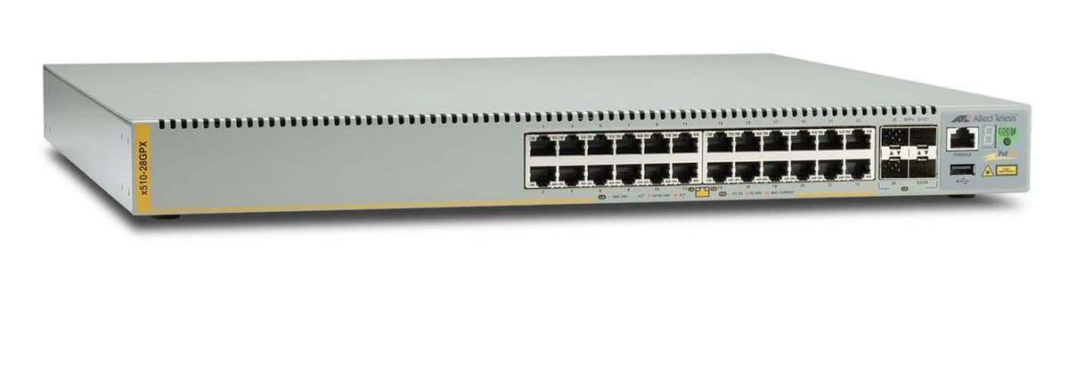Allied Telesis AT-X510-28GTX-50 switch de red Gigabit Ethernet (10/100/1000) con PoE, 28 puertos, no administrable