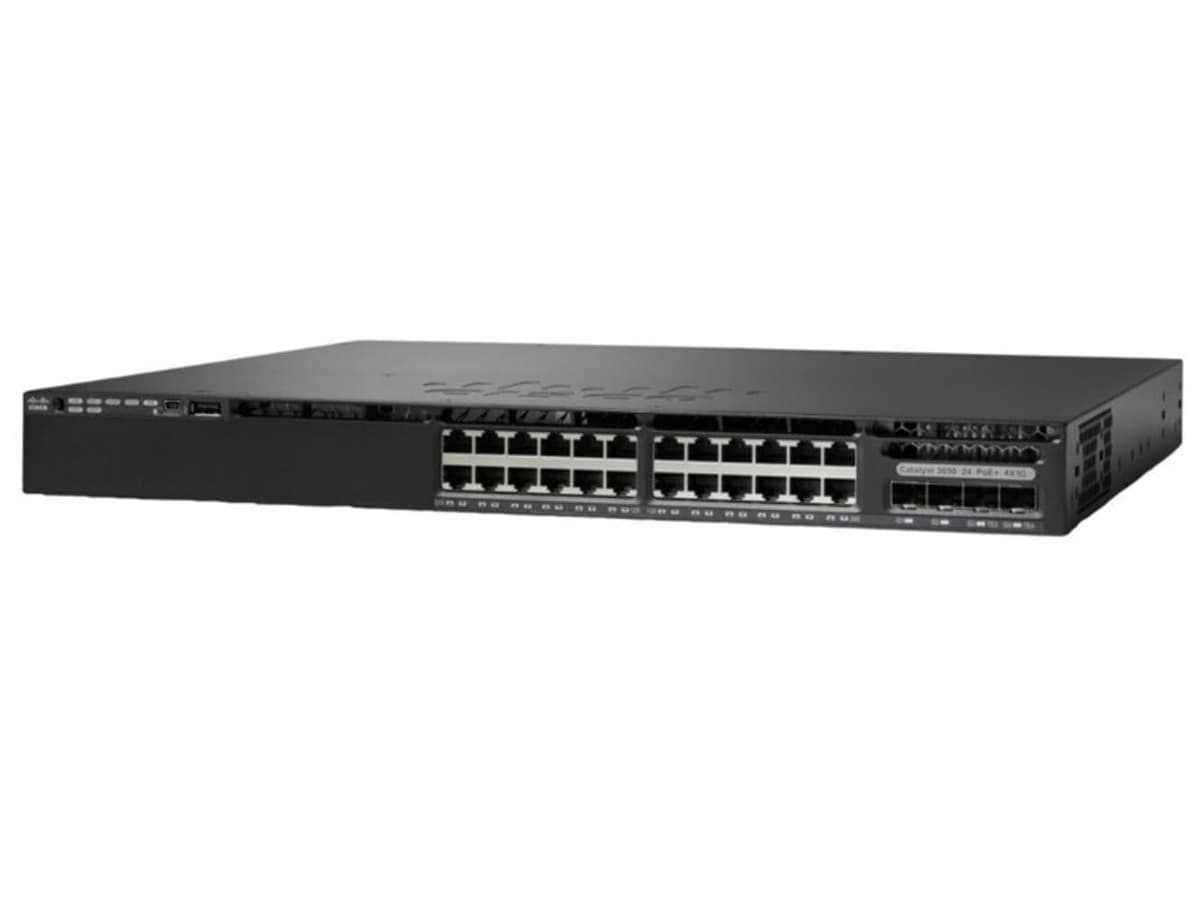 Cisco Catalyst WS-C3650-24PD-E Switch 24 Puertos PoE+ Uplink 2x10G IP Services Gigabit Enterprise Managed Stackable