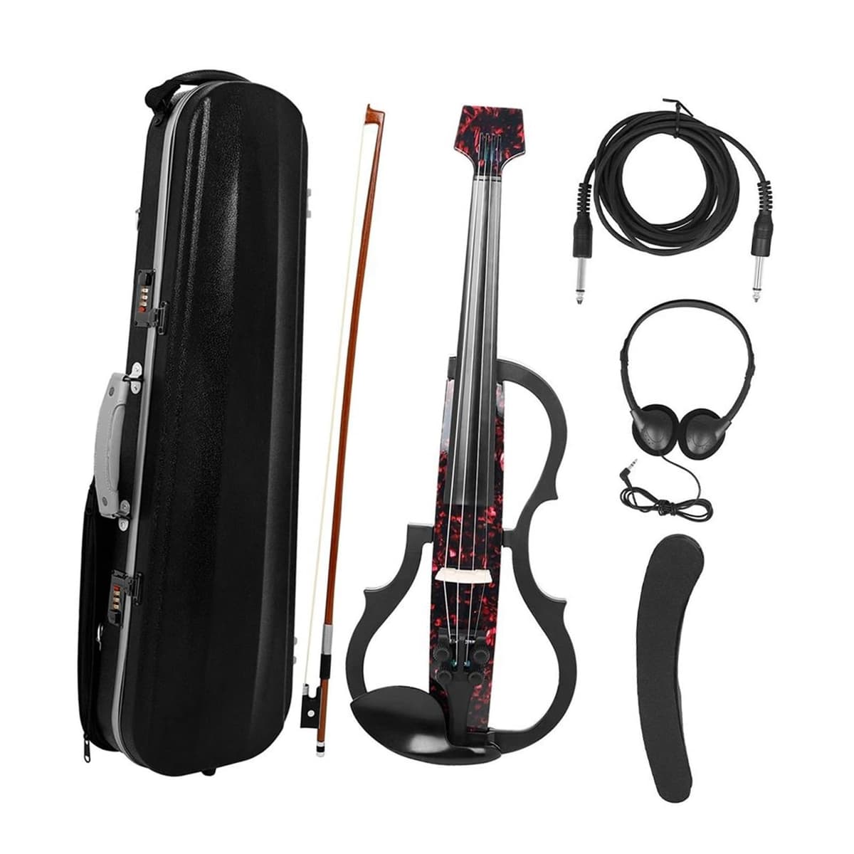 DABAUR ZENGXUE Violín Eléctrico 4/4 Profesional para Principiantes con Audífonos (1 set)