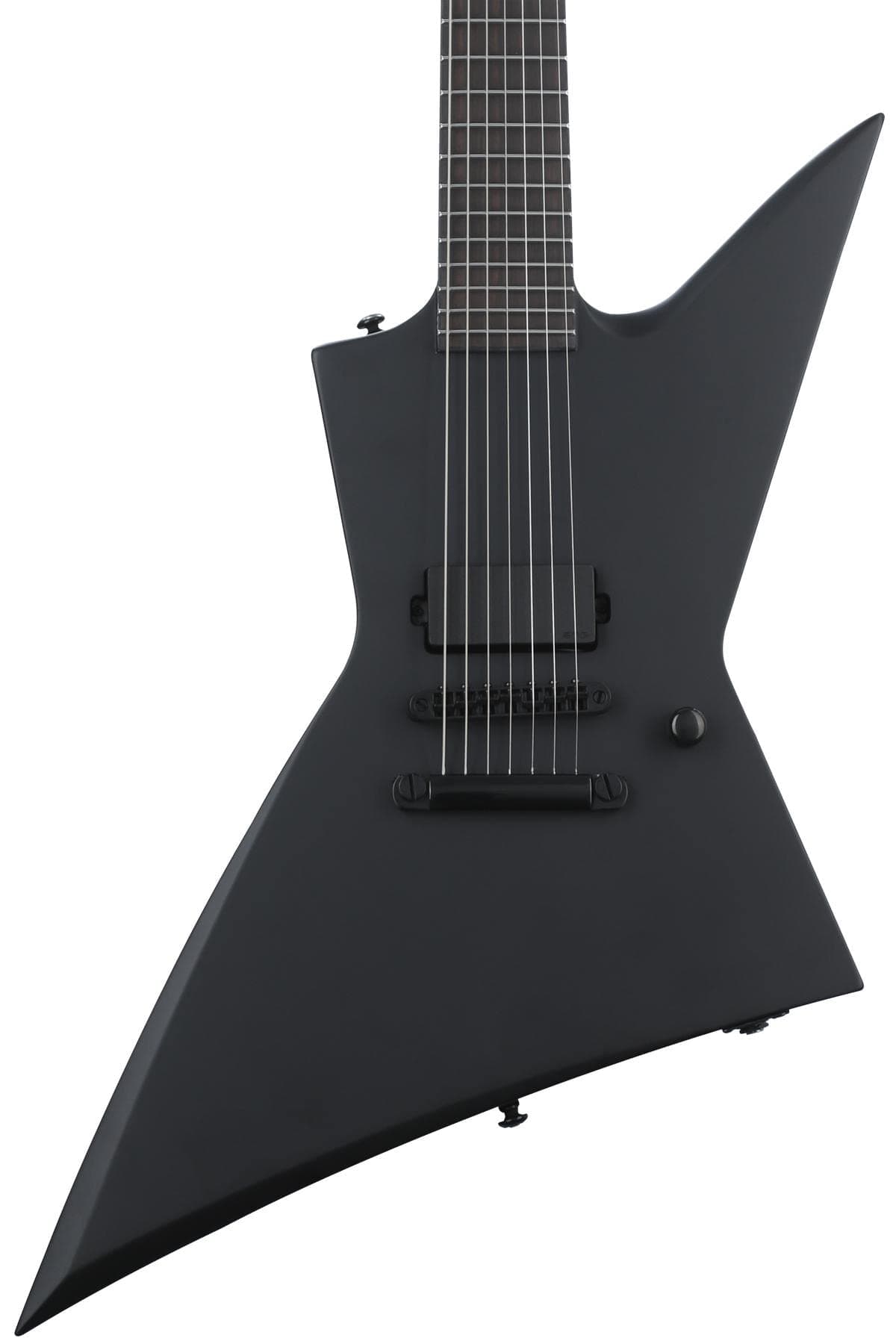 ESP LTD EX-7 Baritone Black Metal, Guitarra Eléctrica de 7 Cuerdas, Escala Barítono, Black Satin Negra LEX7BBKMBLKS