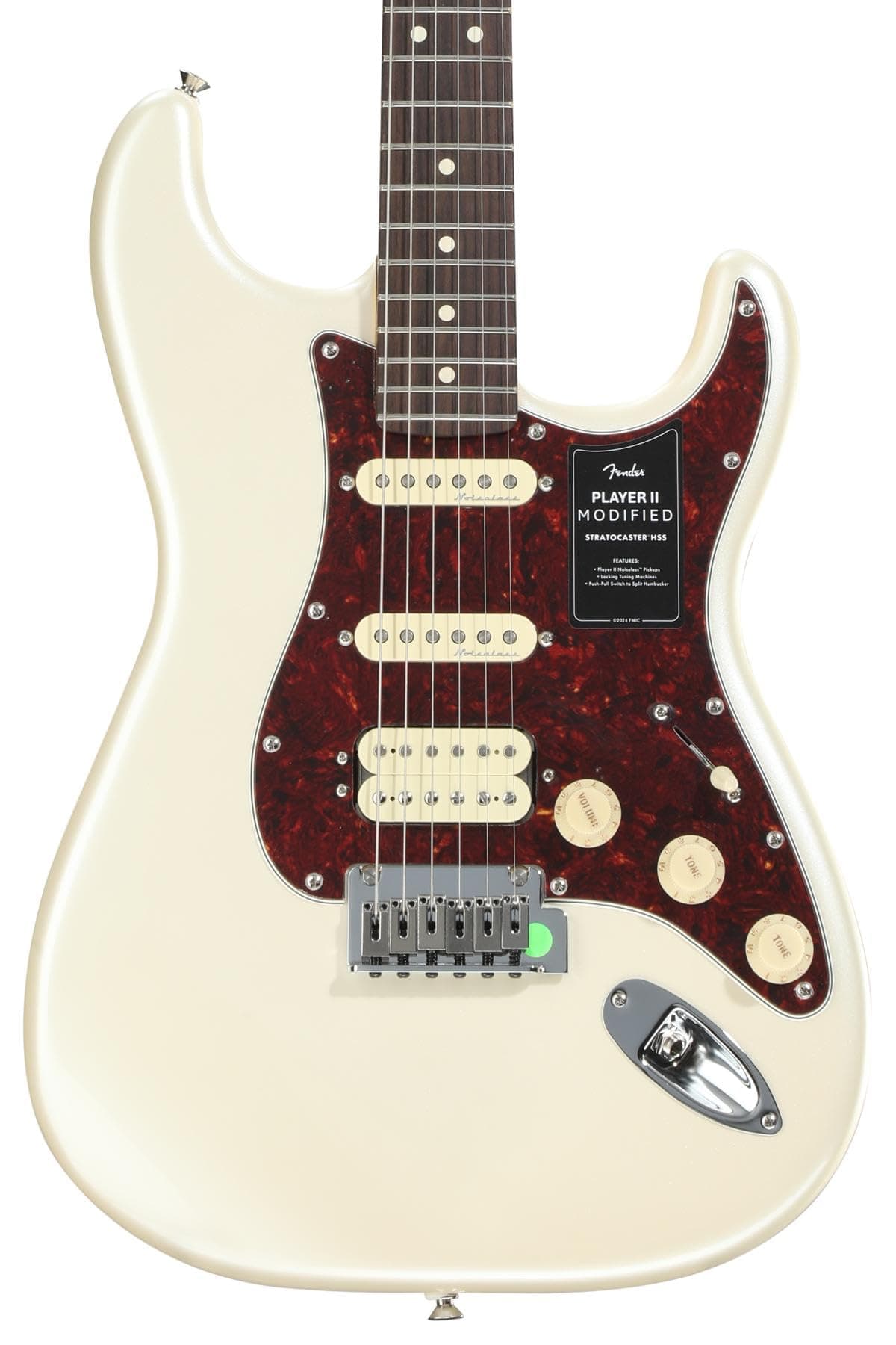 Fender Player II Modified Stratocaster HSS RW Olympic Pearl - Guitarra Eléctrica, Diapasón de Palisandro, Color Perla Olímpica PLAIIMODSTHSSRWOLP