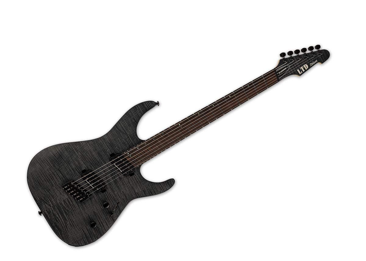 ESP GUITARS LTD M-1000 Multi-Scale Guitarra Eléctrica 6 Cuerdas, See Thru Black Satin, Diestro, (LM1000MSFMSTBLKS)