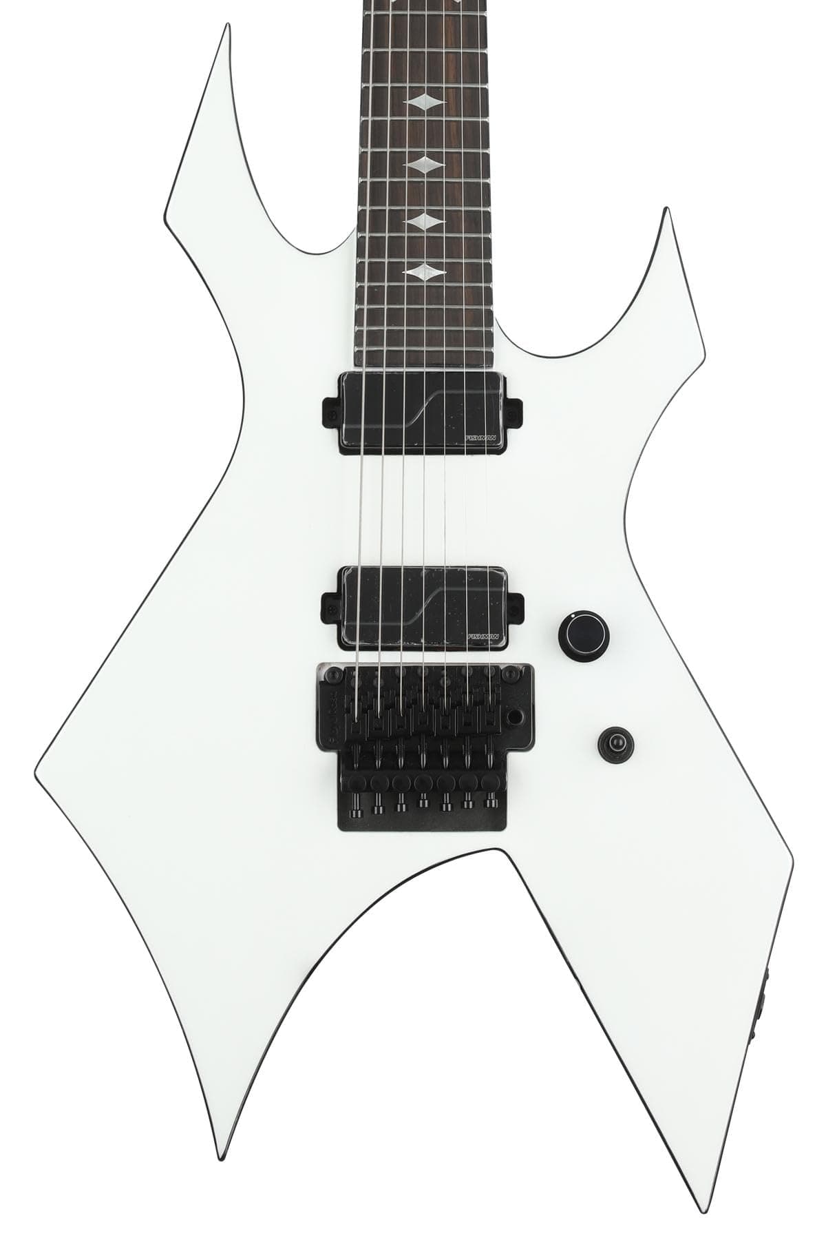 BC Rich Warlock Extreme 7 Cuerdas Guitarra Eléctrica con Floyd Rose Glitter Rock White Blanca WARLE7GW